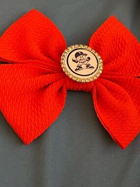 Bow Hair Clip with Decorative Center